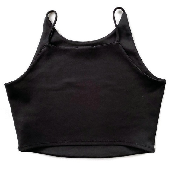 Zara Black Crop Top High Neck Tank - Picture 3 of 10